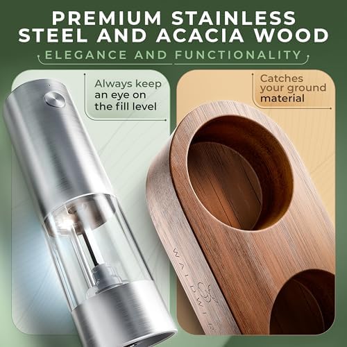 WALDWERK Electric Salt and Pepper Grinder Set, Rechargeable