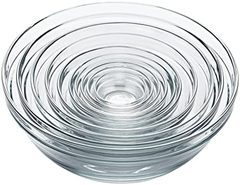 Duralex Le Gigogne Glass Mixing Bowl Set – 10-Piece Clear Stackable