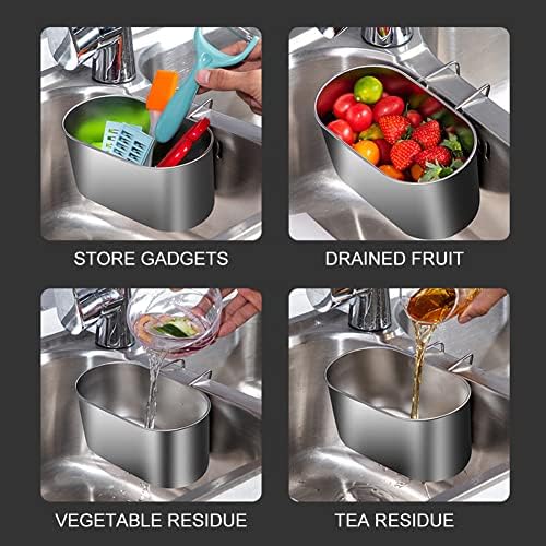Stainless Steel Sink Drain Strainer Basket, Silver