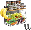 Magnetic Refrigerator Shelf with Wood Lid, Wire Basket