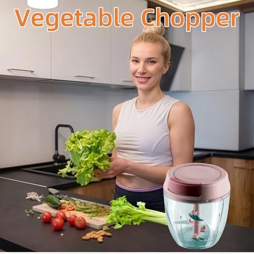 Manual Food Processor, Garlic Mincer Hand Cutter, Vegetable Chopper