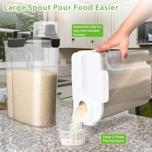 Viretec Rice Storage Container, 5 to 10lb Dry Food Airtight Dispenser