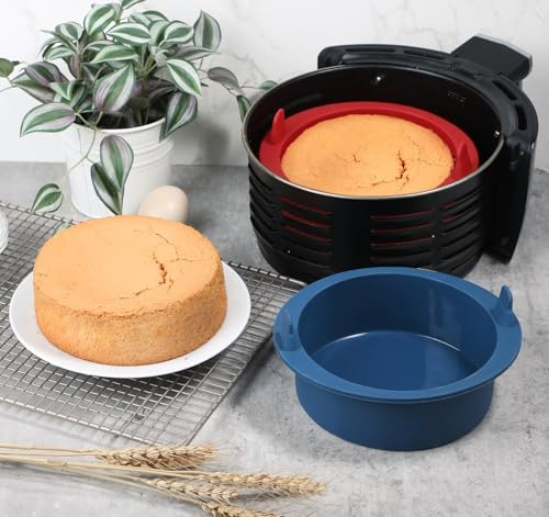 Webake 6 Inch Air Fryer Round Cake Pans for Baking, Nonstick Silicone