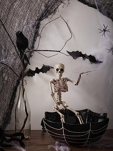 Bico Halloween Spider Web 9.5 inch Black Candy Ceramic Serving Bowl