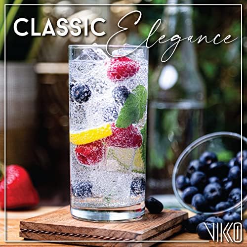 Vikko Water Glasses, Set of 12 Drinking Glasses, Thick and Durable