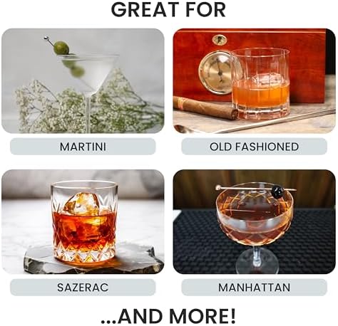 A Bar Above Cocktail Mixing Glass Set, Lead Free Glass, Classic