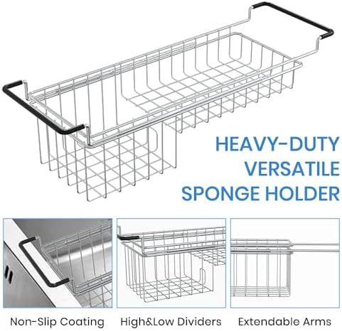 TreeLen Over The Kitchen Sink Caddy Sponge Holder Organizer Drying