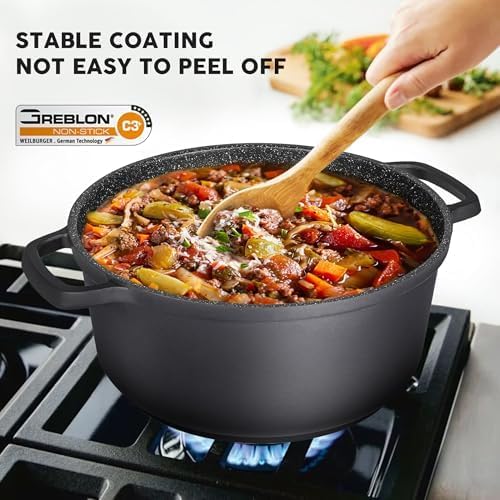 Large Dutch Oven Pot with Lid-7.5QT Cast Aluminum Oven Pot with Two Handles - Image 4