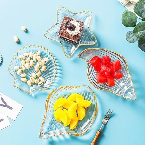 4-Piece Glass Salad Bowl Set, Glass Mixing Bowls, Ocean Series