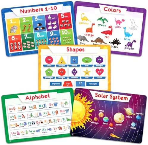 Simply Magic 5 Educational Placemats for Kids – Kids Placemats Non