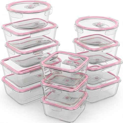 Razab 24 Pc Glass Food Storage Containers with Lids