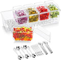 Condiment Containers with lids Stainless Steel 5 Spoons, 5 Forks and 2