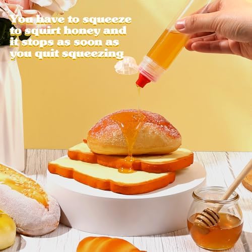 5 Pack Honey Plastic Bottles Mini Squeeze Containers Jars for Sauces