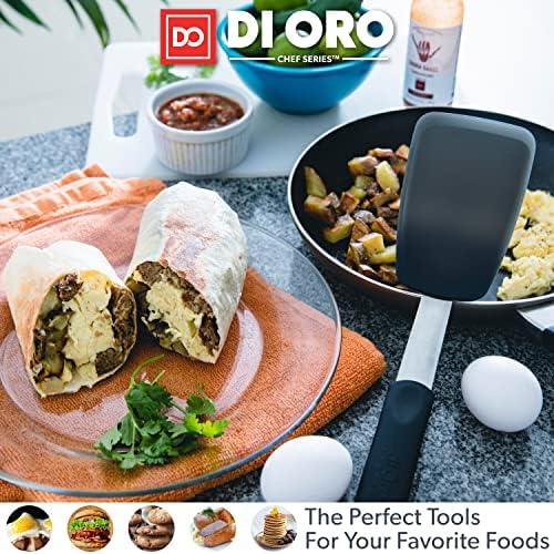 DI ORO Chef Series Silicone Turner Spatula Set, 3-Pc