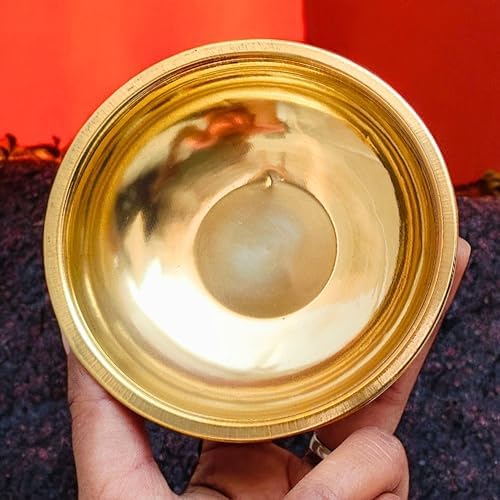 Brass Bowl Set of 2 (3.75 Inch, 50 GM Each) | Handcrafted Solid Brass