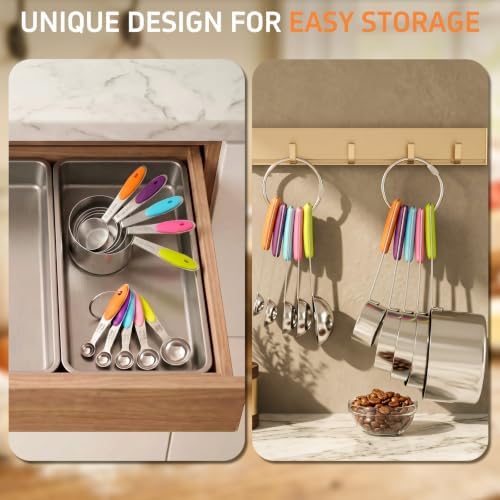 Stainless Steel Measuring Cups and Spoons Set, 10-Piece