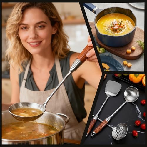 304 Stainless Steel 3-Piece Wok Utensil Set, 15-Inch