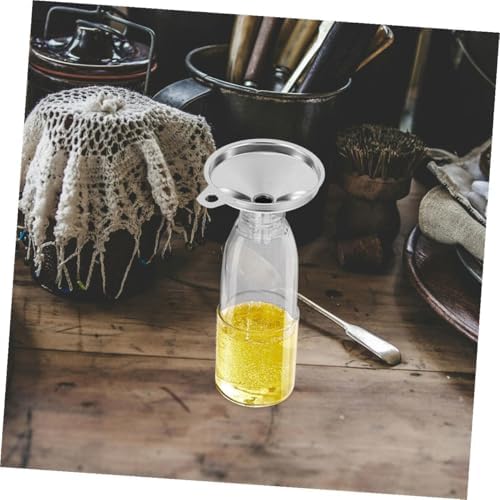 Stainless Steel Small Funnel Set 2pcs Metal Kitchen Funnels for Oil