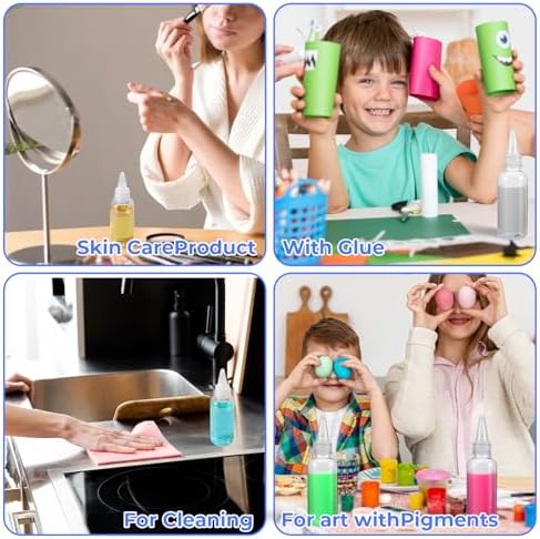 8 Pcs 1.7 oz Plastic Mini Squeeze Bottles, 50ml Mini Squirt Bottles
