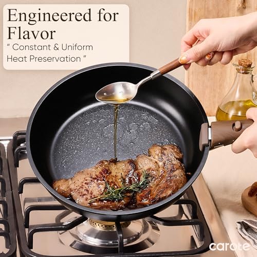 CAROTE 21pcs Pots and Pans Set Non Stick, Detachable Handle Cookware