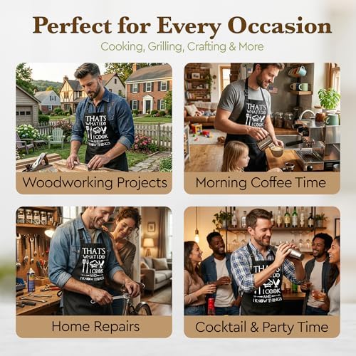 Funny Cooking Apron for Men, That’s What I Do I Cook and I Know