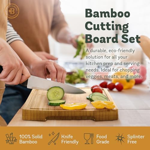 Bamboo Cutting Boards for Kitchen, Extra Large Wooden Chopping Board