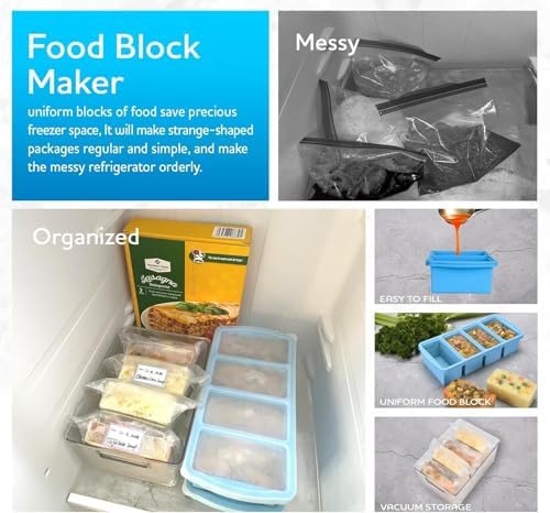 Silicone Freezer Molds with Lid, 1 Cup 2 Cup 1/2 Cup Soup Container