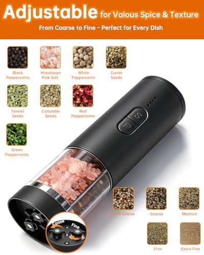 Aotto 2-in-1 Electric Salt and Pepper Grinder Set