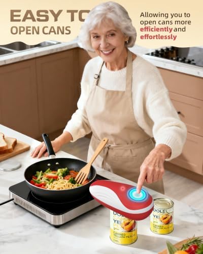 Rechargeable Electric Can Opener with Replaceable Blade & Smooth Edge
