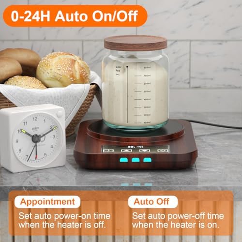 Sourdough Starter Warmer Mat, 70-110°F, Wood Grain