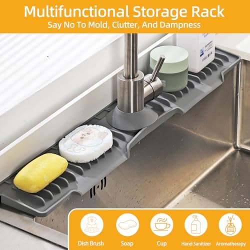 24" Silicone Sink Mat for Kitchen(Released in 2026), Grey