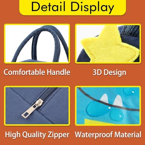 8PCS Insulated Lunch Bags, Animal Series