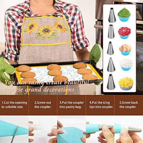 22 Pcs Macaron Baking Kit Silicone Mat, Macaron Baking Supplies