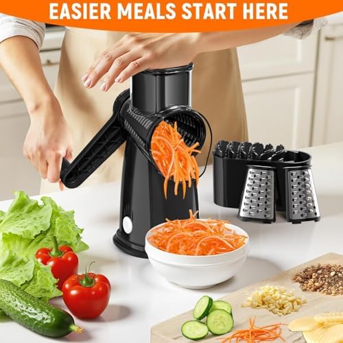 5-in-1 Hand Crank Cheese Grater and Vegetable Slicer