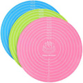 3 Pcs Silicone Cake Mats, Round, Pink Blue Green