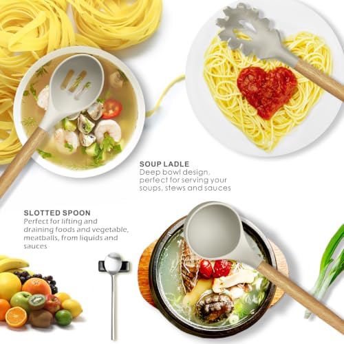 oannao Silicone Cooking Utensil Set, Khaki