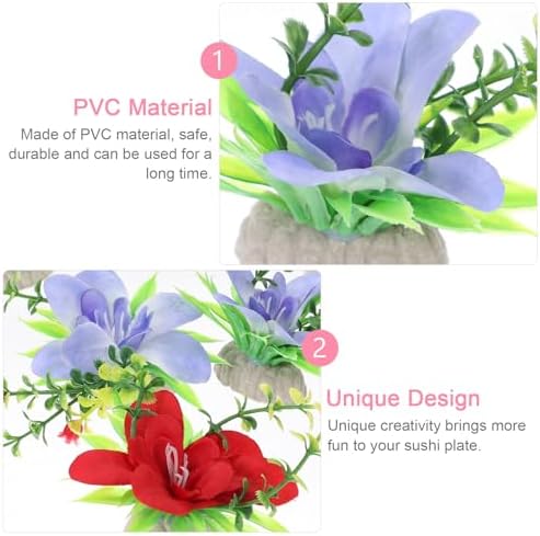 Tofficu Sushi Decoration Flower Ornaments for Plates 10-Piece