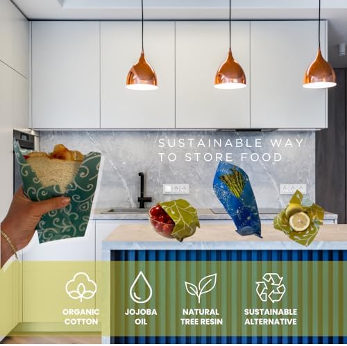 9 Pack Reusable Beeswax Wraps For Food - Zero Waste, Organic Bee wrap