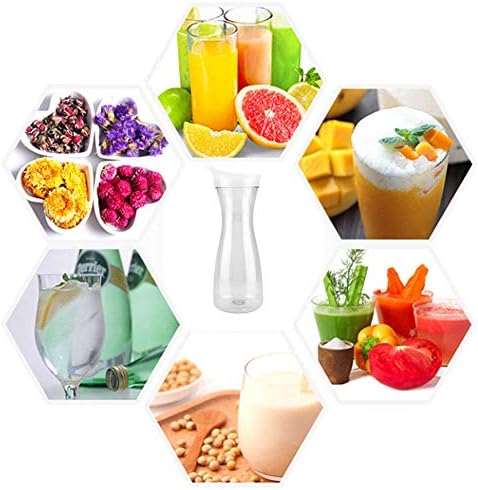 34oz Juice Bottle, Acrylic Transparent Water Carafe with Flip Top Lid