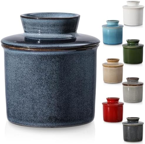 Ceramic Butter Crock with lid for Countertop,French Butter Dish