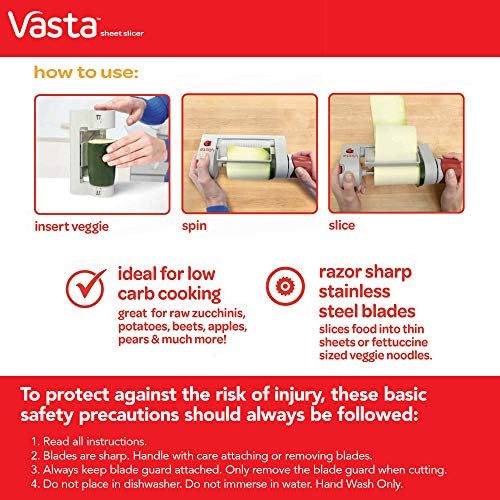 Vasta Veggie & Fruit Sheet Slicer, Stainless Steel Blade, 2