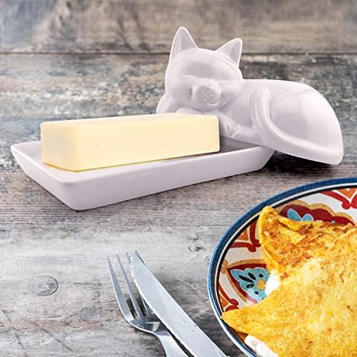 Adorable Cat Ceramic Butter Dish - Unique and Versatile Kitchen