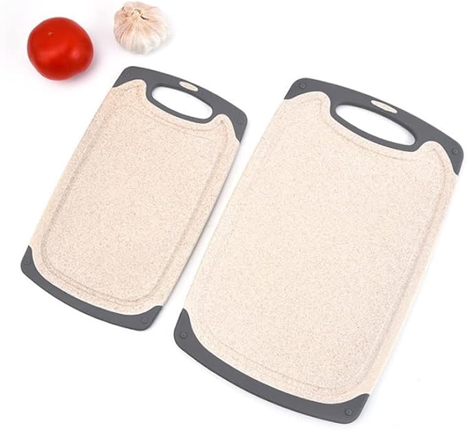 FLYINGSEA Cutting Boards For Kitchen, Anti-Skid Eco-Wheat Straw Cutting Board - Image 2