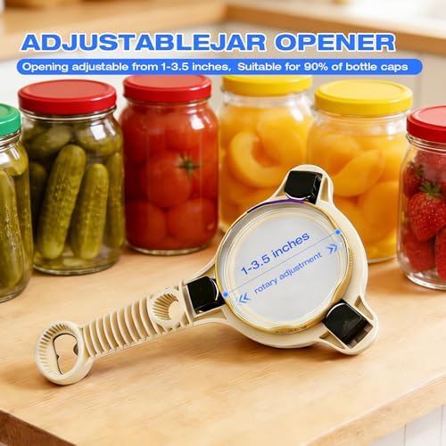 4-in-1 Heavy Duty Jar Opener for Seniors and Weak Hands – Ergonomic