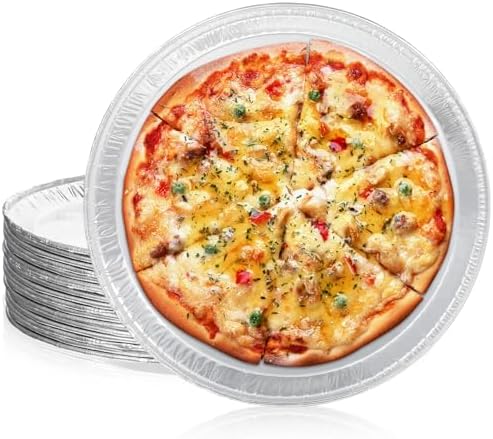 Pack of 30 Disposable Round Foil Pizza Pans – 12 Inch Large Aluminum