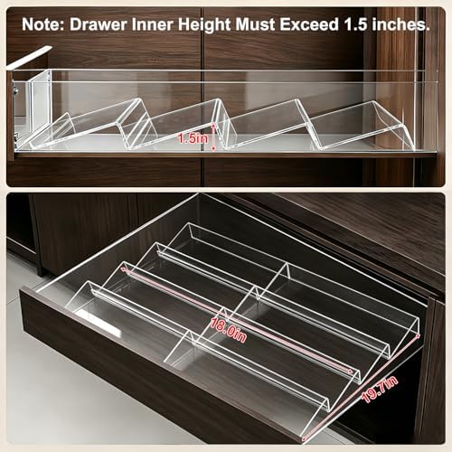 Expandable Acrylic Spice Drawer Organizer – 4-Tier Clear Seasoning
