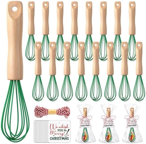 Baderke 20 Sets Christmas Whisk Gifts Set, Green