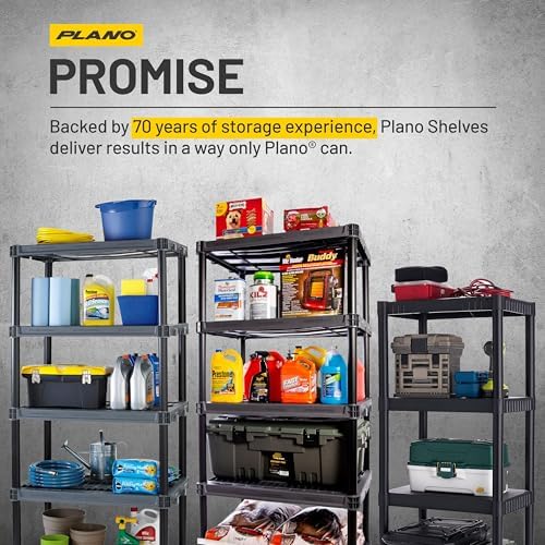 Plano 4-Shelf Plastic Storage Shelves, 48” x 23” x 14”