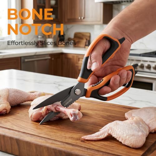 ANSHEE Multipurpose Kitchen Scissors & Food Shears, Stainless Steel