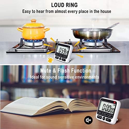 4-in-1 Digital Timer with Clock and Alarm